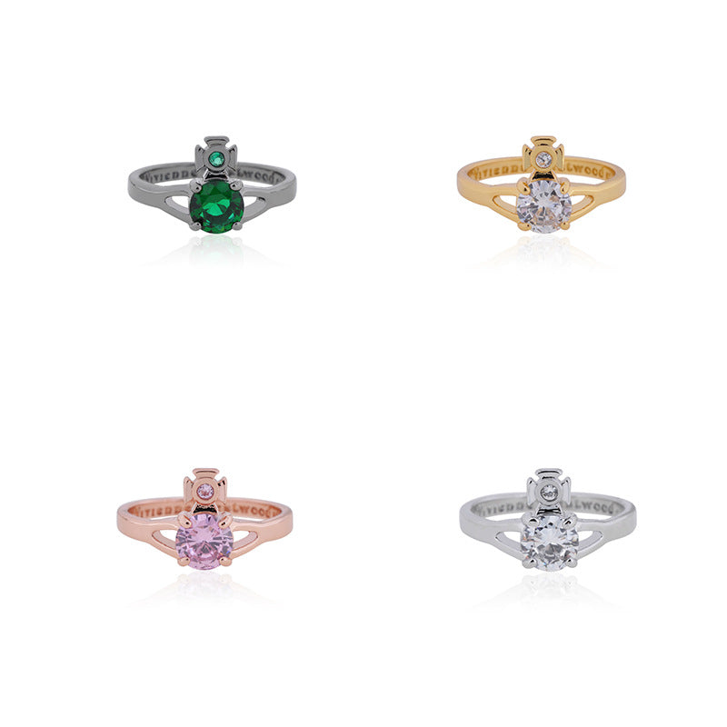 Vivienne Westwood single Rhinestone ring ins simple and advanced sense
