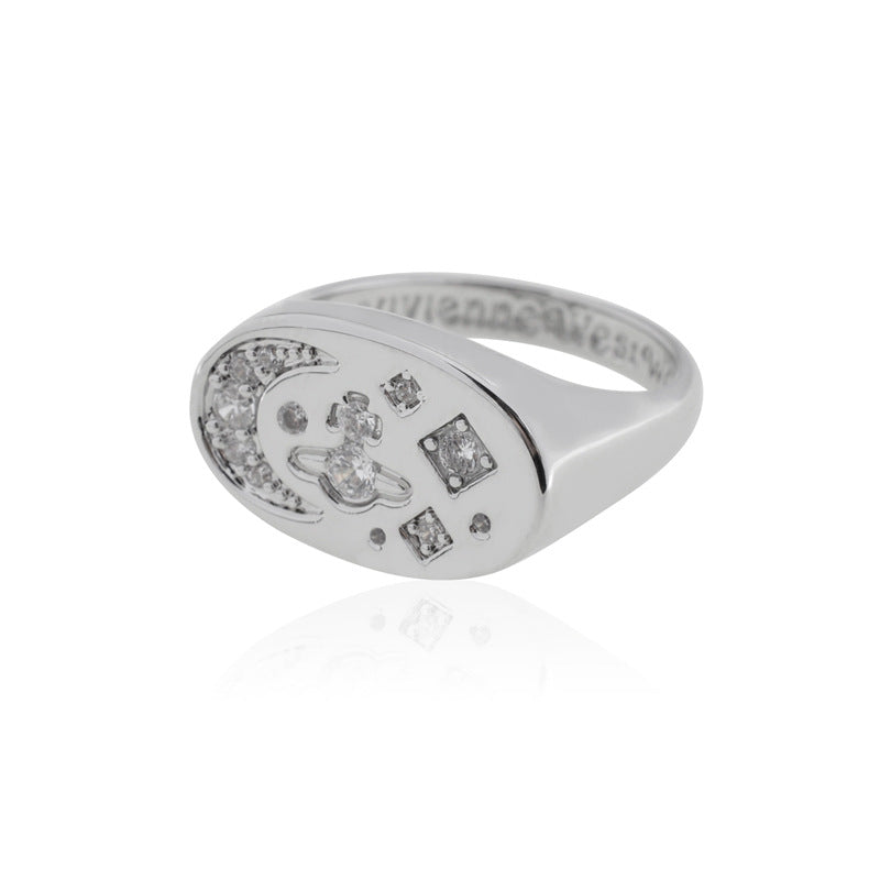 Vivienne Westwood star moon ring european and american personalized punk