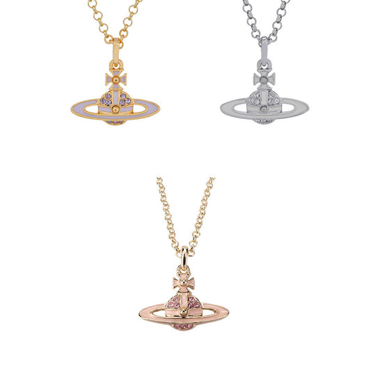 Vivienne Westwood flat paint necklace women's exquisite high-grade all-matching