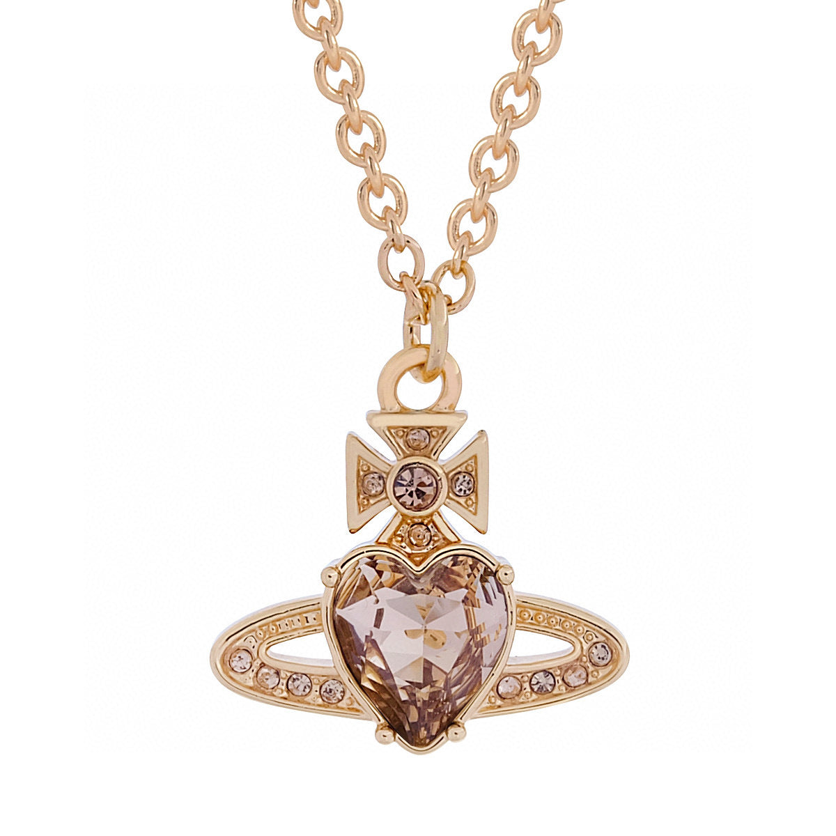 Vivienne Westwood loving heart zircon pendant necklace