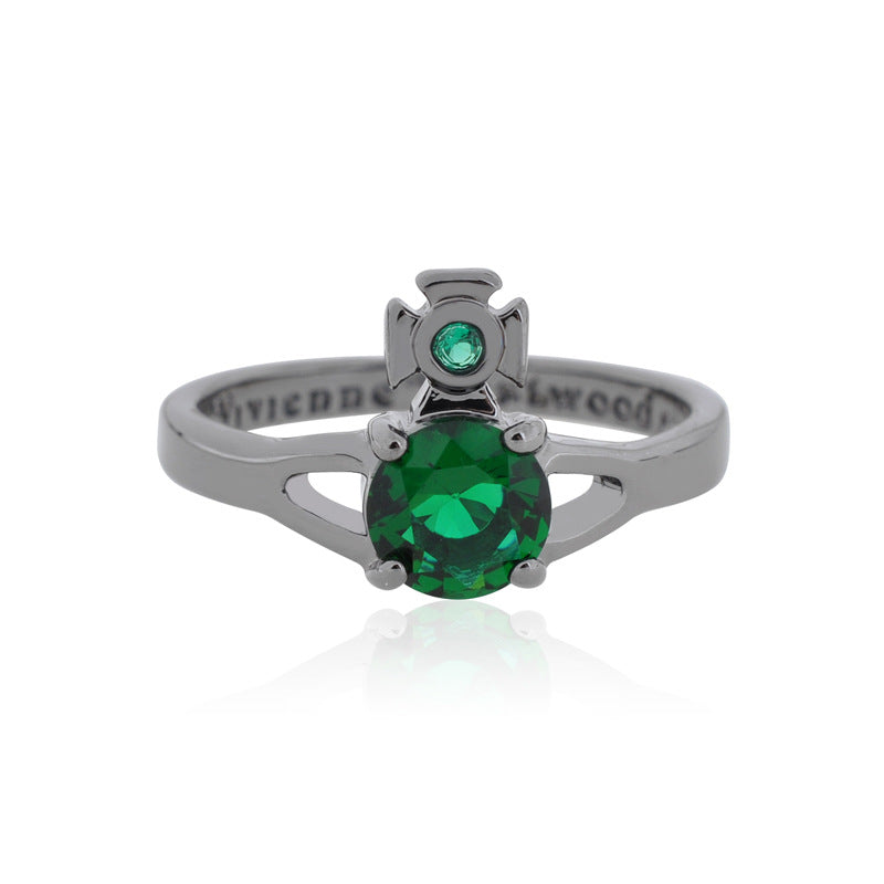 Vivienne Westwood single Rhinestone ring ins simple and advanced sense