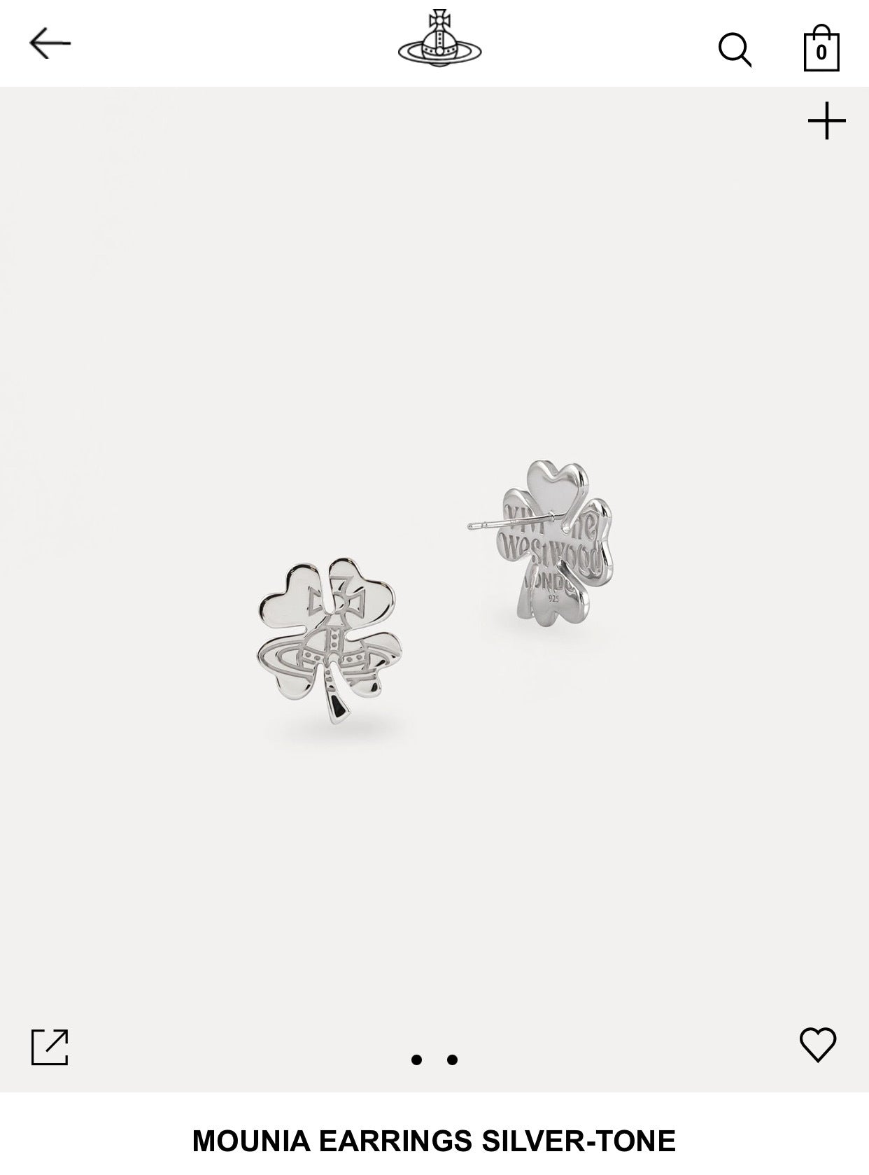Vivienne Westwood MOUNIA four leaf clover ear stud punk accessories silver all-match