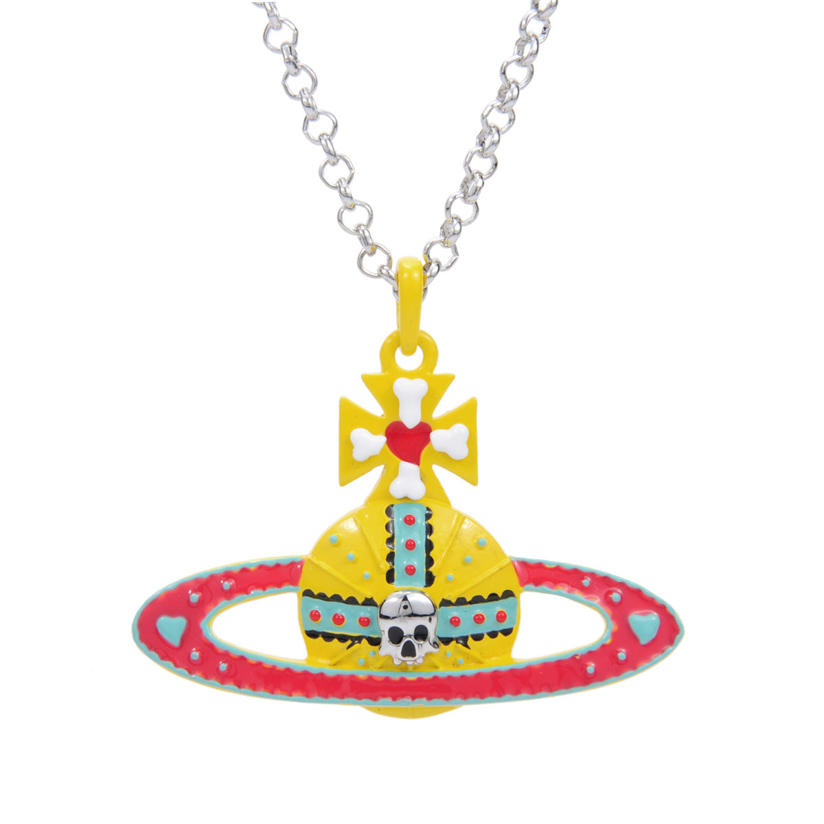 Vivienne Westwood paint skull pendant necklace personality European and American punk