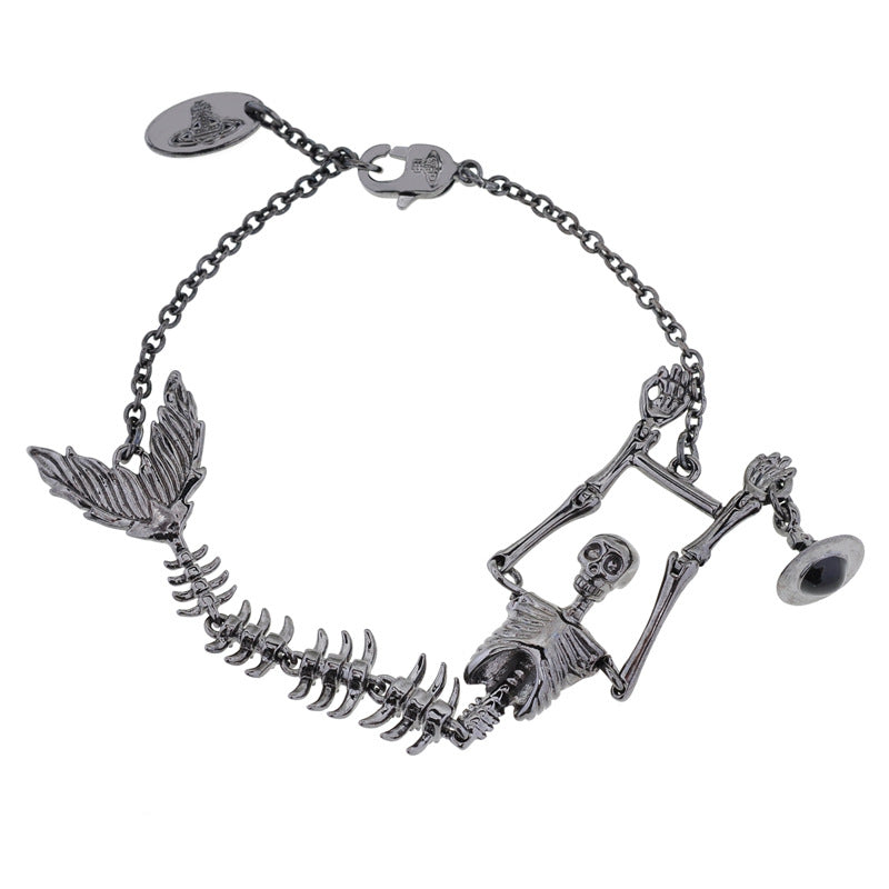 Vivienne Westwood people Fishbone skull series bracelet unique punk style