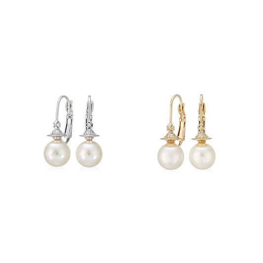 Vivienne Westwood pearl earrings earrings simple and light luxury high-grade
