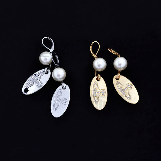 Vivienne Westwood punk Oval brand earrings