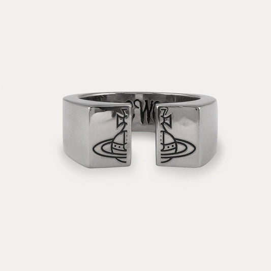 Vivienne Westwood open split ring black gold European and American personalized punk