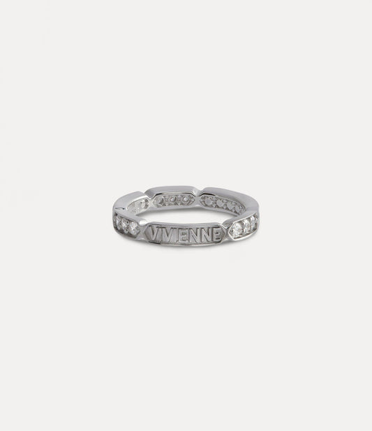 Vivienne Westwood THETIS ring silver stitching logo