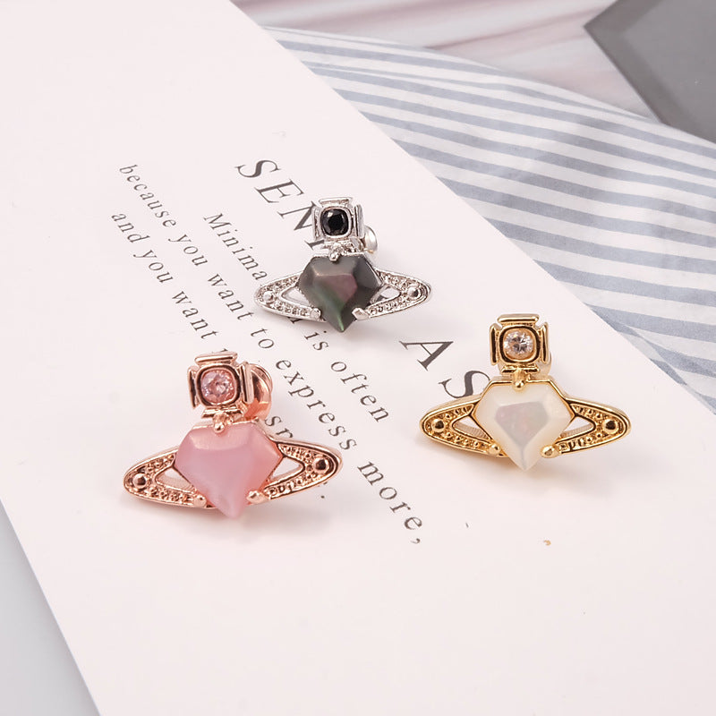 Vivienne Westwood love gemstone earrings small simple wild earrings