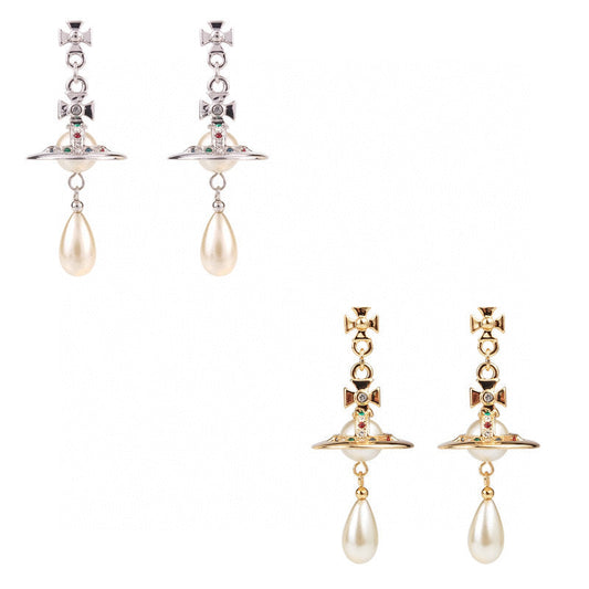 Vivienne Westwood pearl earrings advanced version eardrops High sense