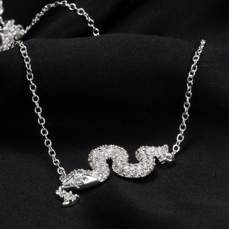 Vivienne Westwood full diamond snake year pendant necklace
