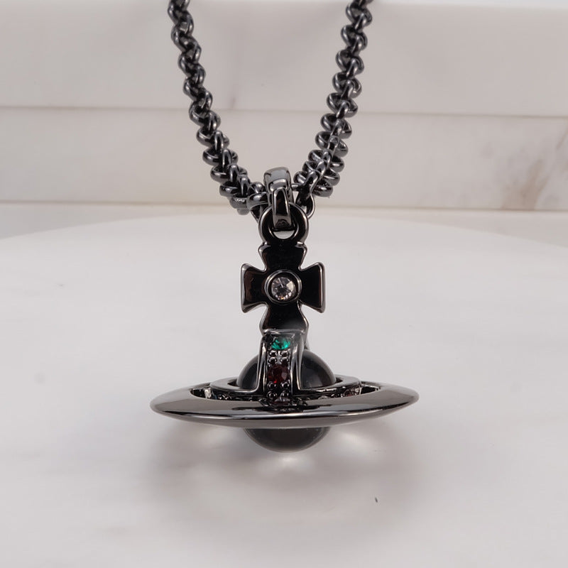 Vivienne Westwood 8mm micro glass bead series necklace pendant ins high sense