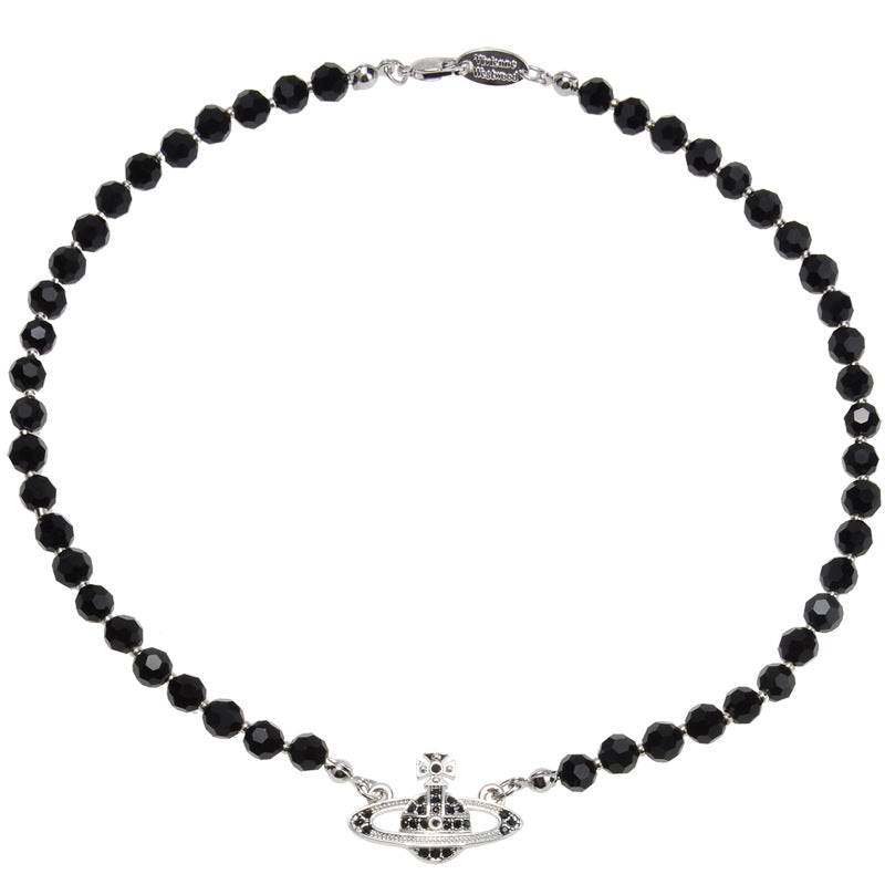 Vivienne Westwood black agate pendant necklace single layer/three layers