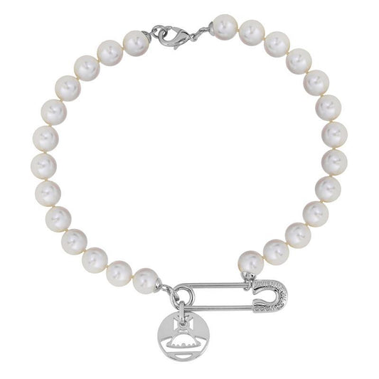 Vivienne Westwood IMOGENE pin round big pearl necklace European and American punk