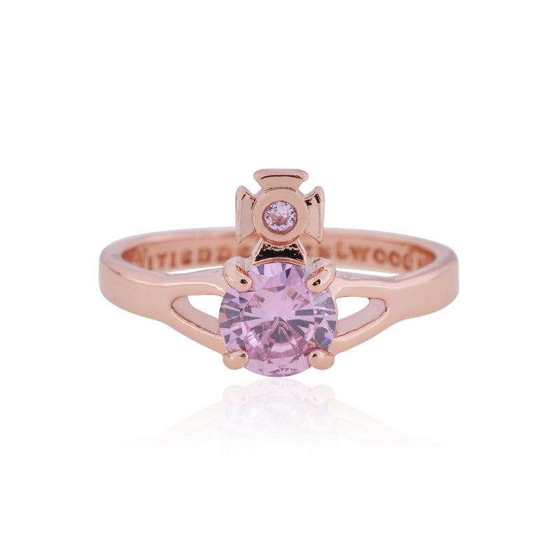 Vivienne Westwood single Rhinestone ring ins simple and advanced sense
