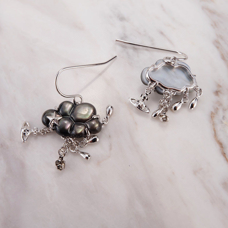 Vivienne Westwood vintage distressed a little cloud earrings women punk spot accessories
