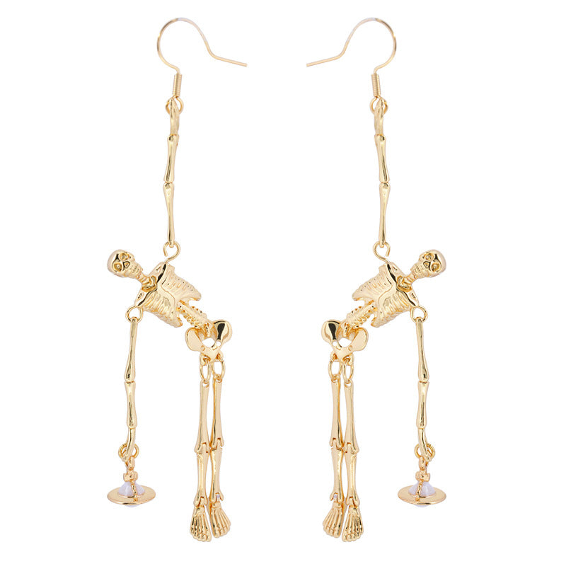 Vivienne Westwood skull Fishbone series earrings personalized minority tide