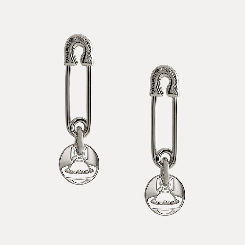 Vivienne Westwood clip pin studs hollow stud earrings punk accessories
