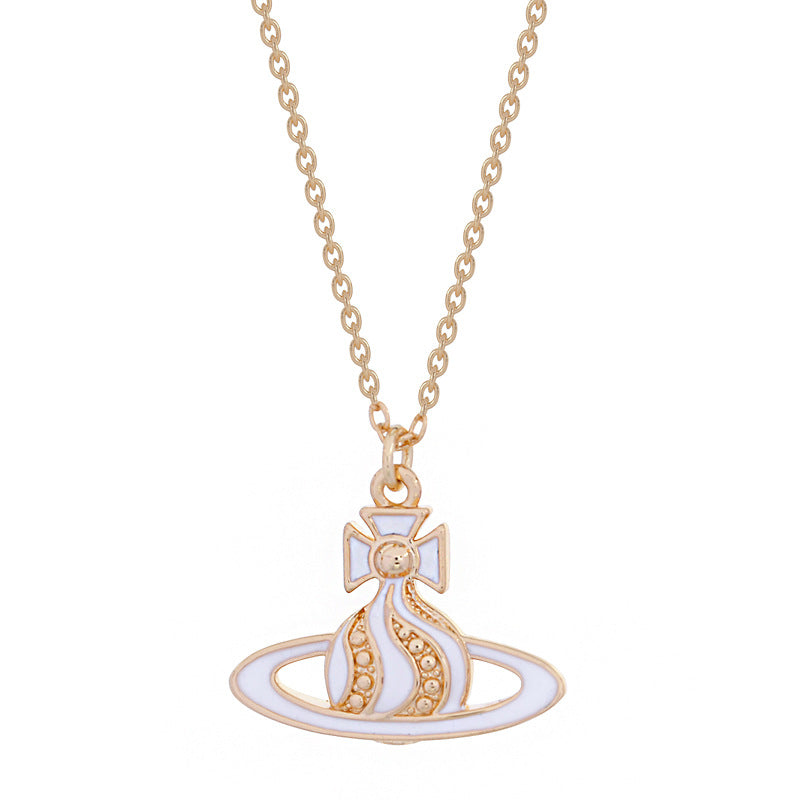 Vivienne Westwood twisted water ripple cream paint pendant necklace