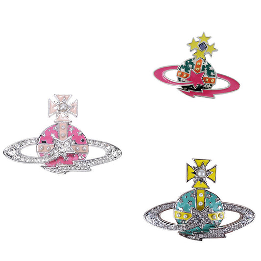 Vivienne Westwood pentagram women's luxury brooch, fashion personality