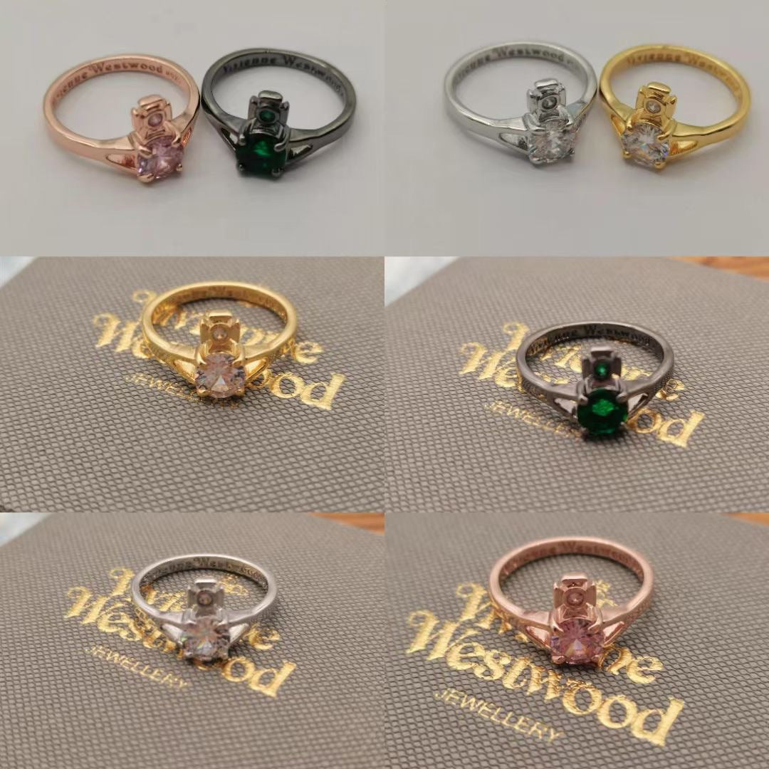 Vivienne Westwood single Rhinestone ring ins simple and advanced sense