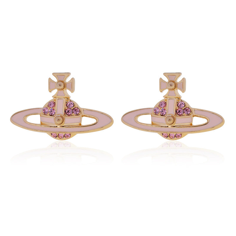 Vivienne Westwood paint stud earrings punk European and American style eardrops