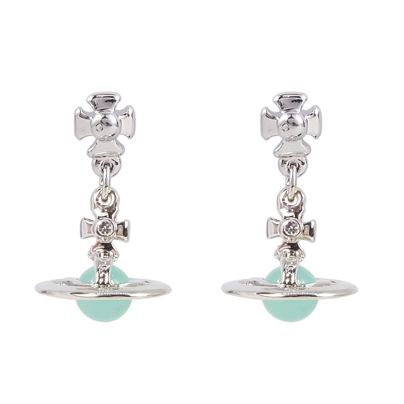 Vivienne Westwood 6MM orb lettering glass bead earring