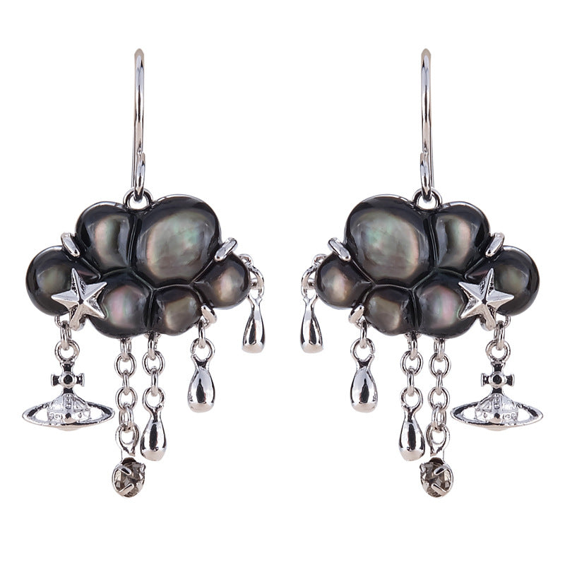 Vivienne Westwood vintage distressed a little cloud earrings women punk spot accessories