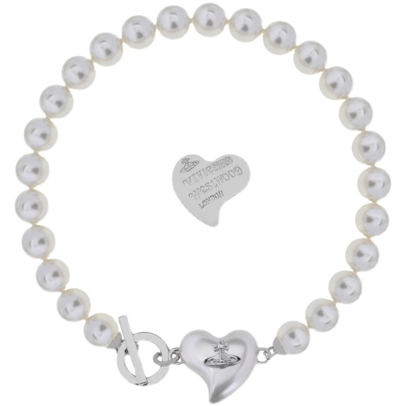 Vivienne Westwood big pearl heart necklace