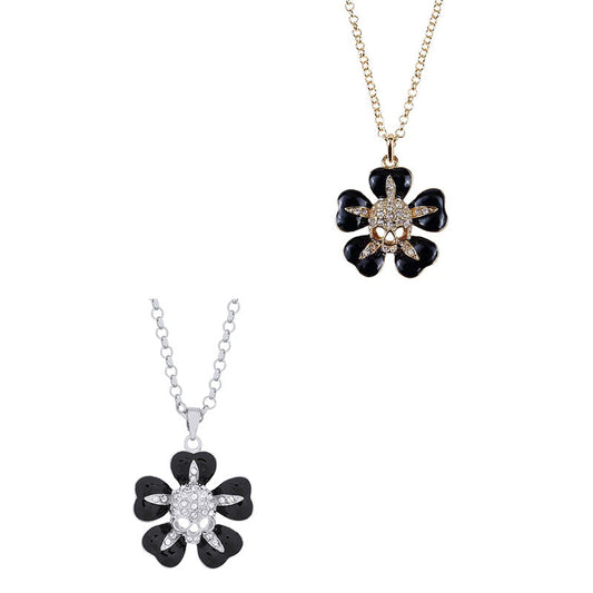 Vivienne Westwood five petal flower paint skull necklace European and American Instagram mesh Red fashion