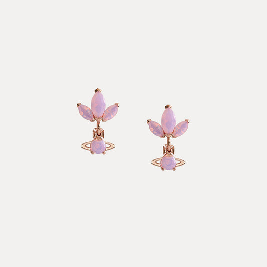 Vivienne Westwood SHOSHANA new rhinestone earrings pink ear