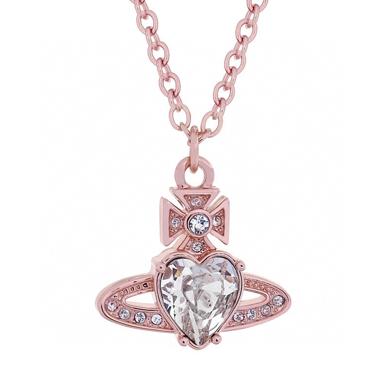 Vivienne Westwood loving heart zircon pendant necklace