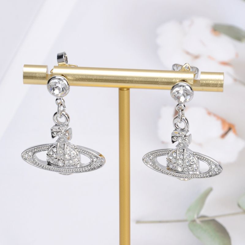 Vivienne Westwood full diamond classic orb eardrops