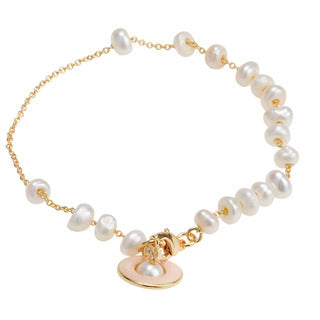 Vivienne Westwood freshwater natural pearl bracelet elegant high sense girl heart