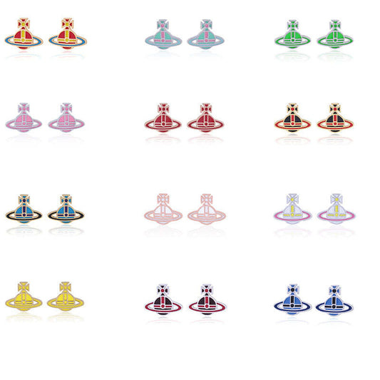 Vivienne Westwood flat paint stud earrings for women