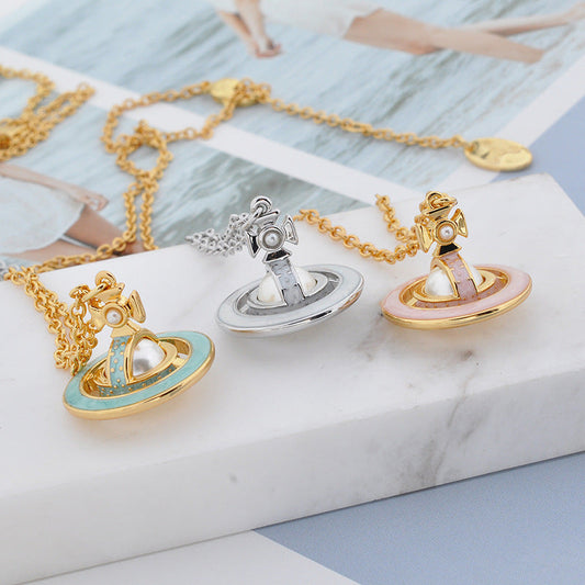 Pearl three-dimensional pendant necklace punk NANA same style