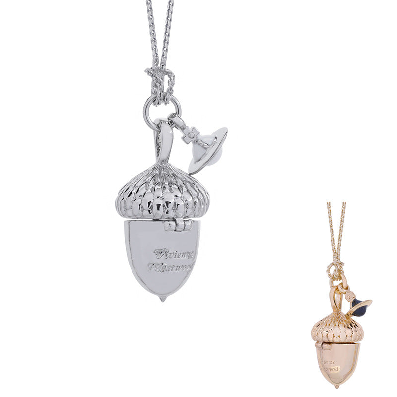 Vivienne Westwood three-dimensional open pine cone pendant necklace ins niche