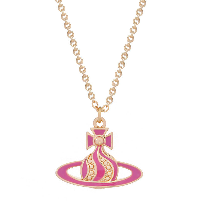 Vivienne Westwood twisted water ripple cream paint pendant necklace