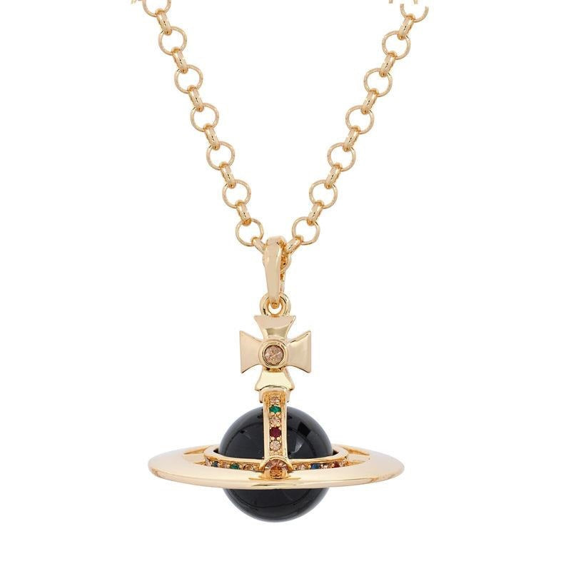 Vivienne Westwood large 20mm three-dimensional pendant sweater necklace European and American