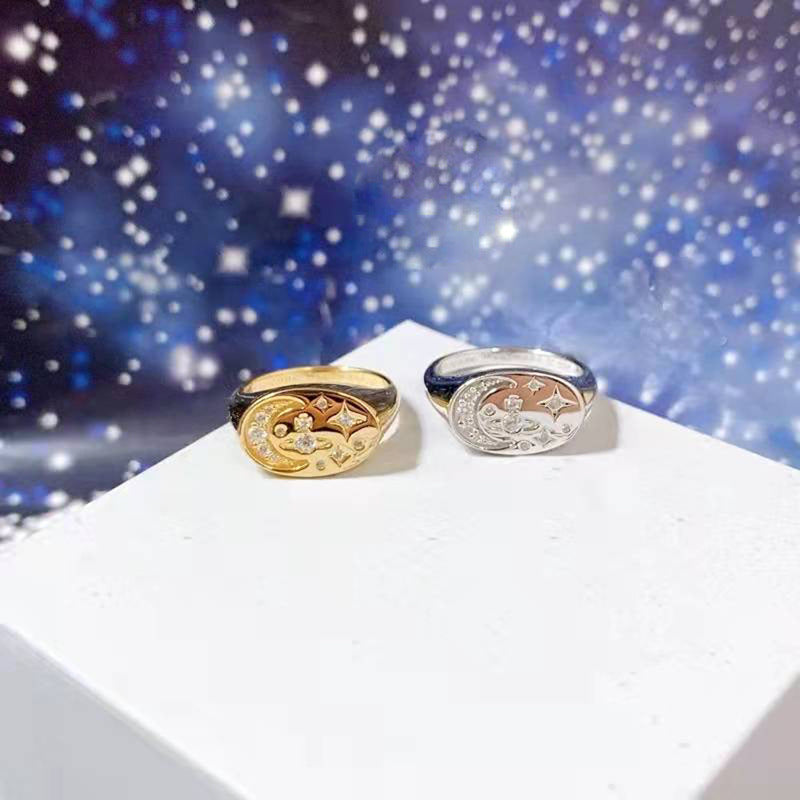 Vivienne Westwood star moon ring european and american personalized punk
