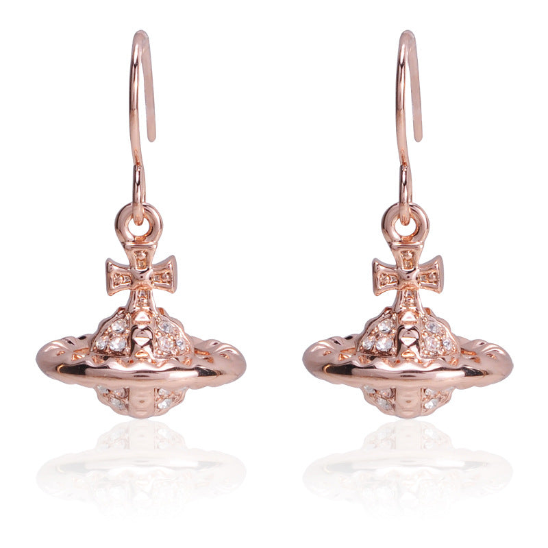 Vivienne Westwood European and American style rivet series stud earrings light luxury punk earrings
