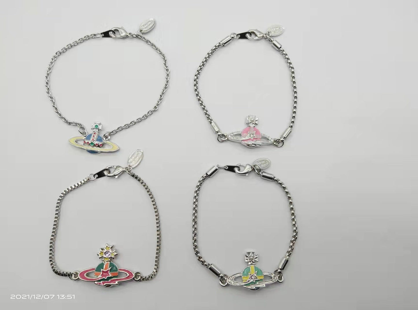 Vivienne Westwood color paint meteor pink bracelet European and American all-match