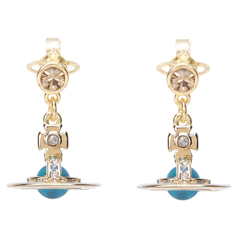 Vivienne Westwood 6MM orb lettering glass bead earring