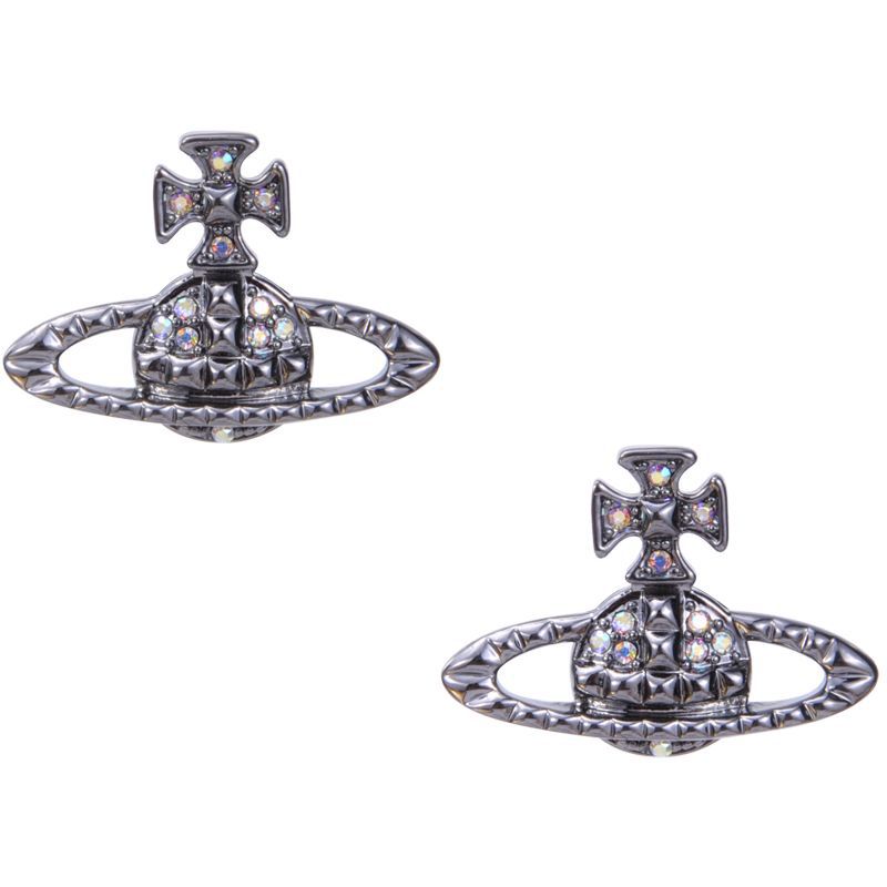 Vivienne Westwood European and American style rivet series stud earrings light luxury punk earrings
