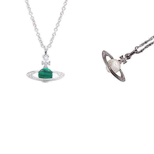 Vivienne Westwood malachite pendant necklace European and American punk