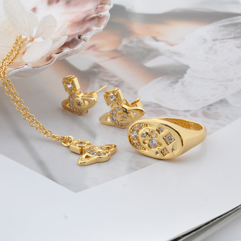 Vivienne Westwood DORINA star and moon earrings advanced sense