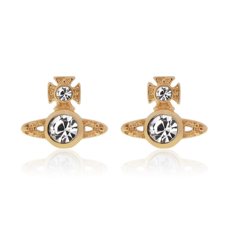 Vivienne Westwood Pearl paint series earrings small and personalized all-match