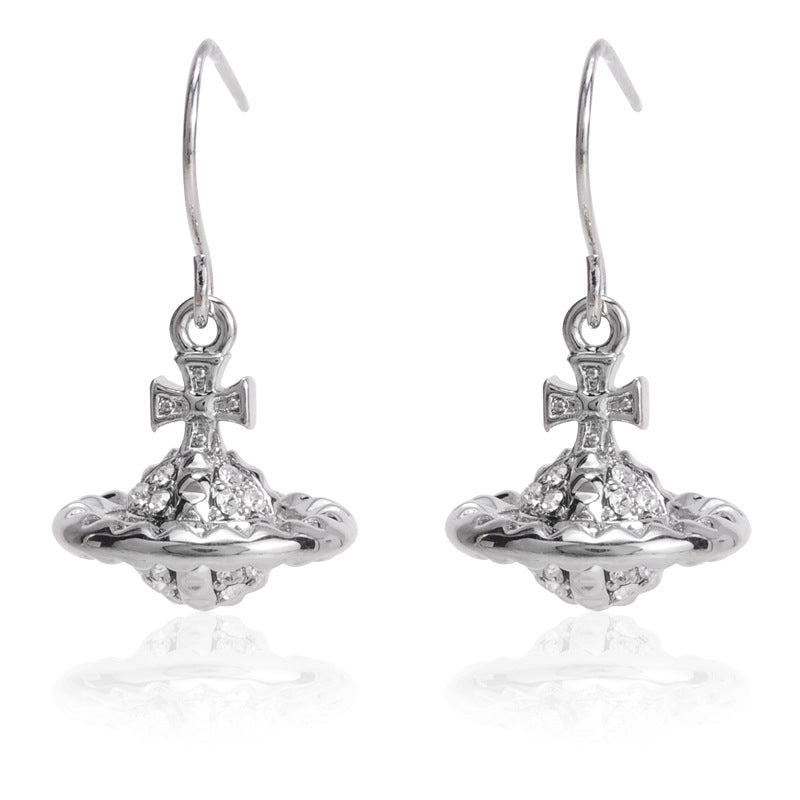 Vivienne Westwood European and American style rivet series stud earrings light luxury punk earrings