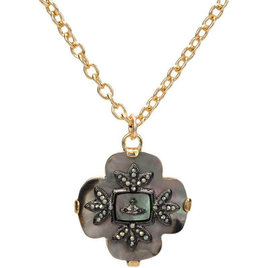 Vivienne Westwood vintage four-leaf clover abalone pendant necklace punk