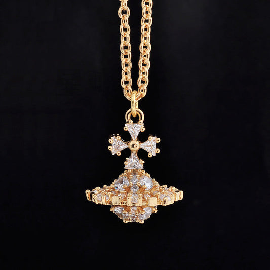 Vivienne Westwood European and American punk three-dimensional special-shaped stone necklace